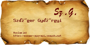 Száger Györgyi névjegykártya