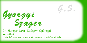 gyorgyi szager business card